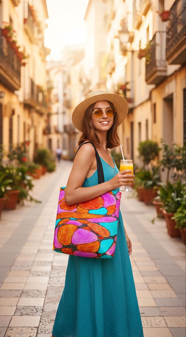 Colorful Abstract Tote Bag | Art Inspired Shopper
