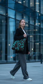 Modern Abstract Tote Bag | Blue Pattern Everyday Shopper