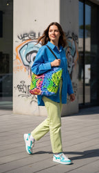 Abstract Energy Tote Bag | Vibrant Psychedelic Shopper