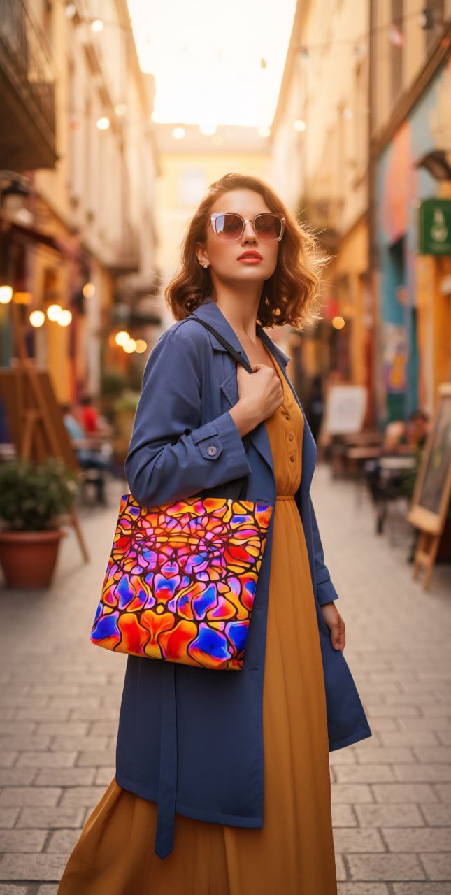 Colorful Abstract Tote Bag | Vibrant Art Shopper