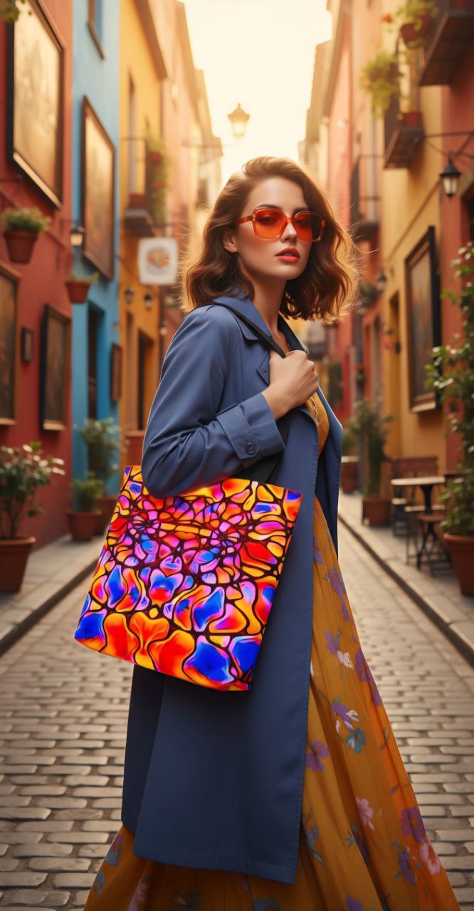 Colorful Abstract Tote Bag | Vibrant Art Shopper