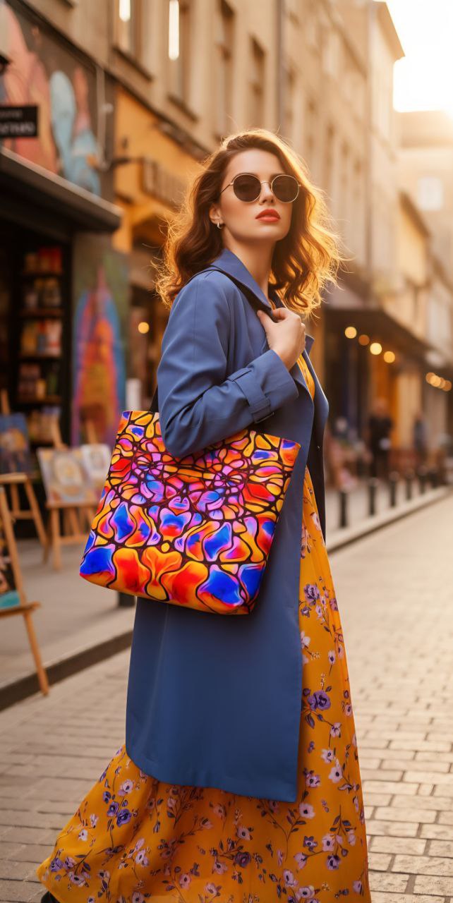 Colorful Abstract Tote Bag | Vibrant Art Shopper