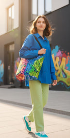 Abstract Energy Tote Bag | Vibrant Psychedelic Shopper