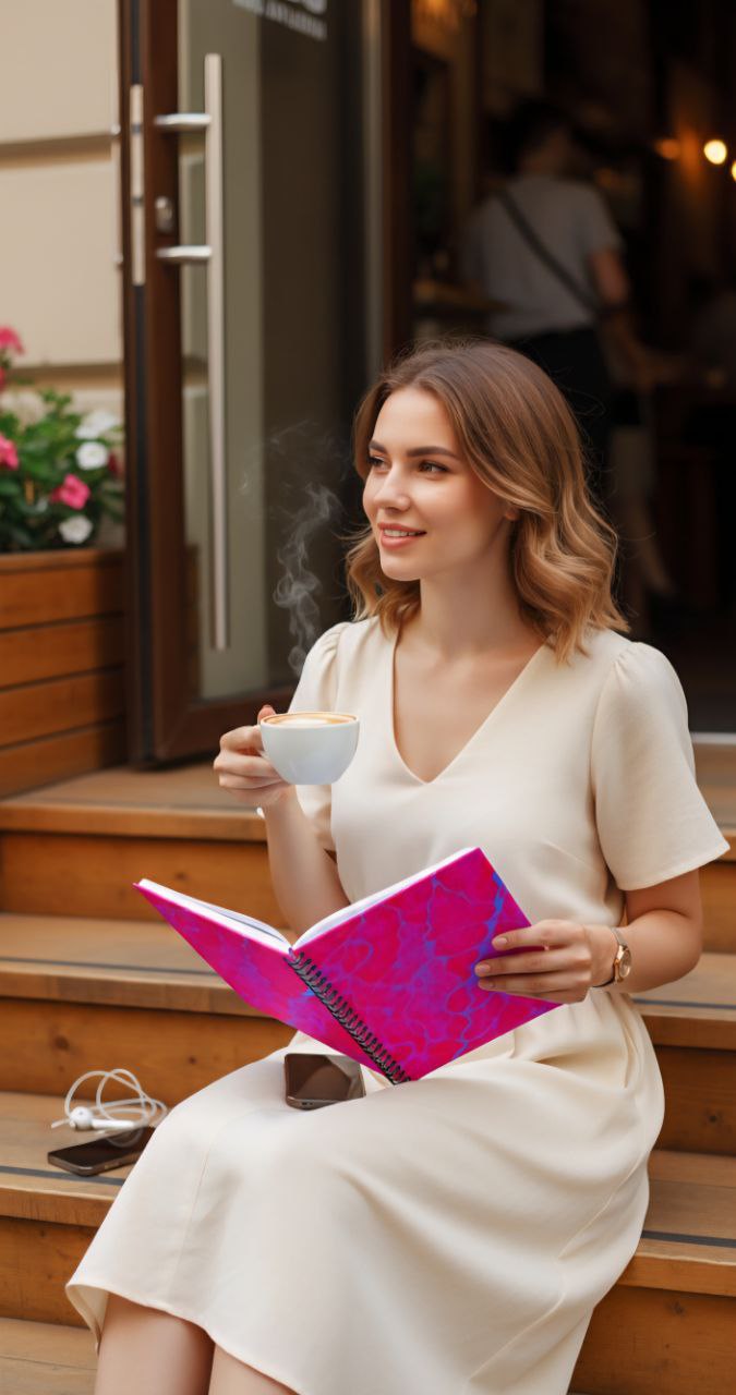 Hot Pink Abstract Spiral Notebook | Bold Aesthetic Journal