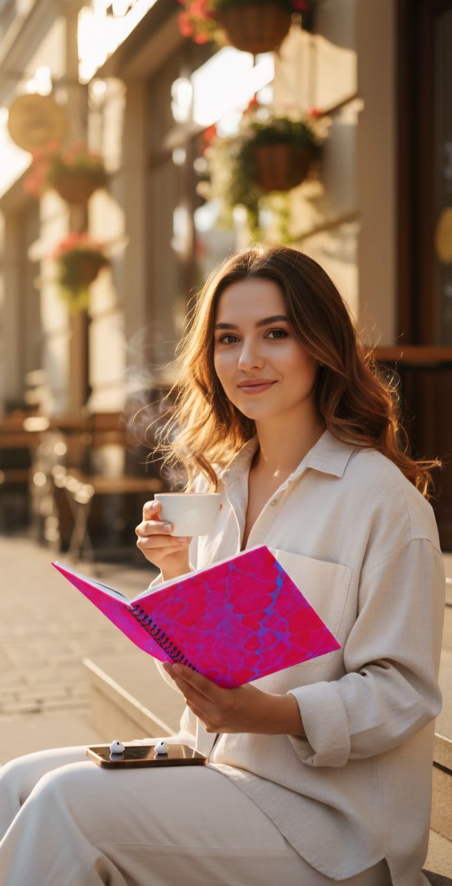 Hot Pink Abstract Spiral Notebook | Bold Aesthetic Journal