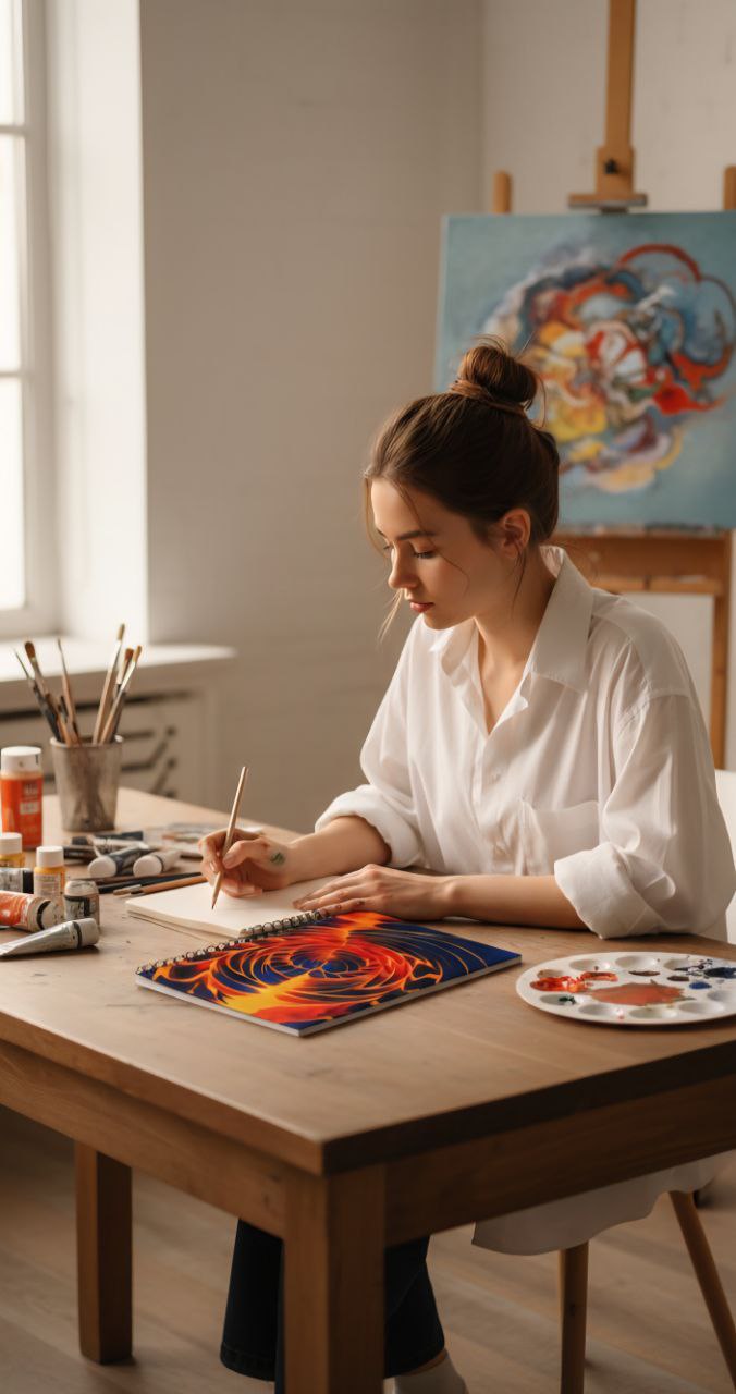 Fiery Spiral Notebook | Flame Abstract Aesthetic Journal