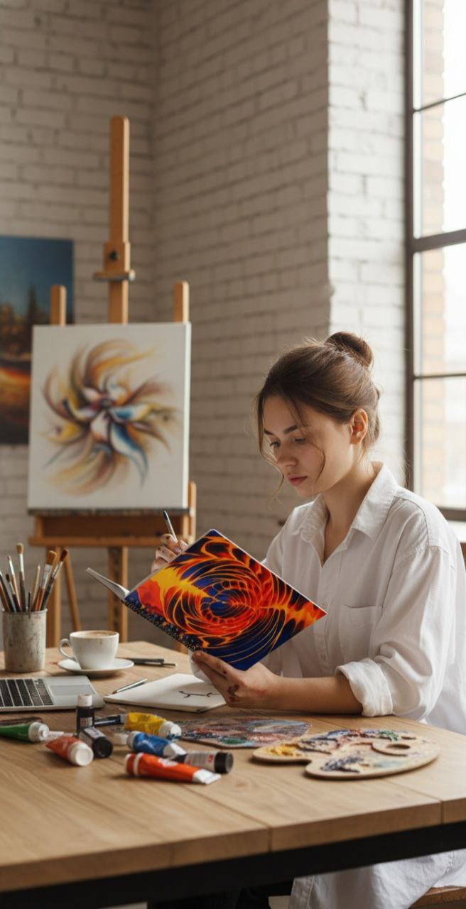 Fiery Spiral Notebook | Flame Abstract Aesthetic Journal