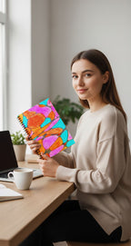 Vibrant Pop Abstract Notebook | Colorful Aesthetic Spiral Journal