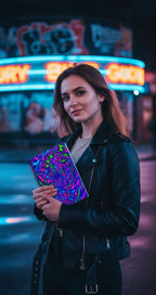 Neon Spiral Abstract Notebook | Psychedelic Aesthetic Journal