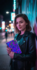 Neon Spiral Abstract Notebook | Psychedelic Aesthetic Journal