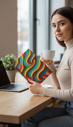 Retro Color Wave Notebook | Vintage Aesthetic Spiral Journal