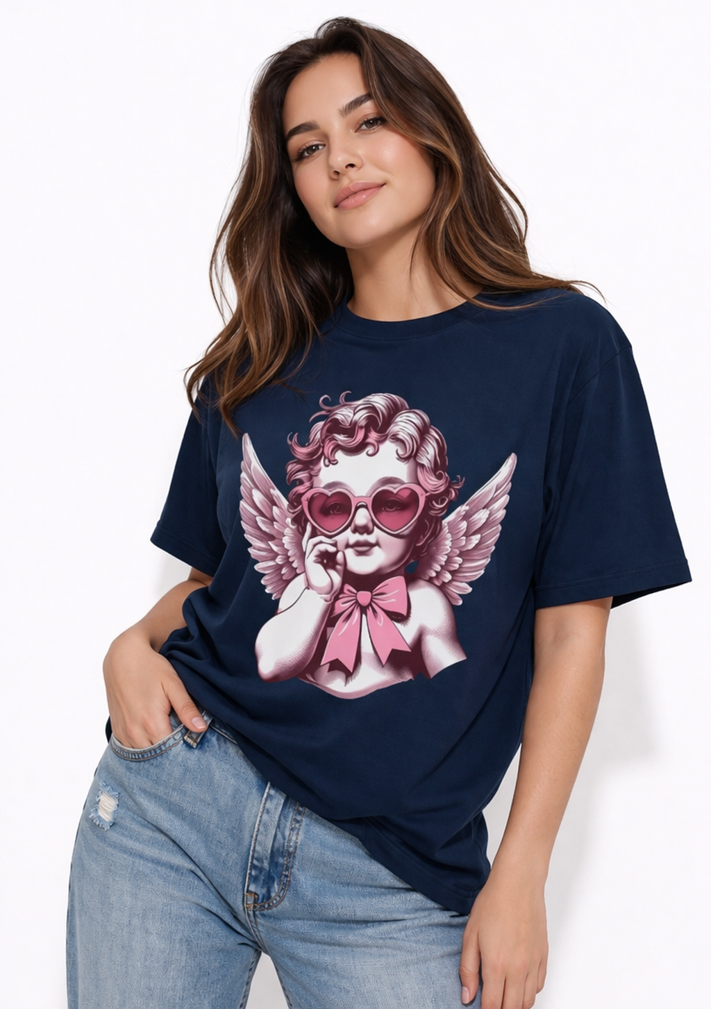 Cherub Heart Sunglasses T-Shirt | Cute Cupid Valentine Tee