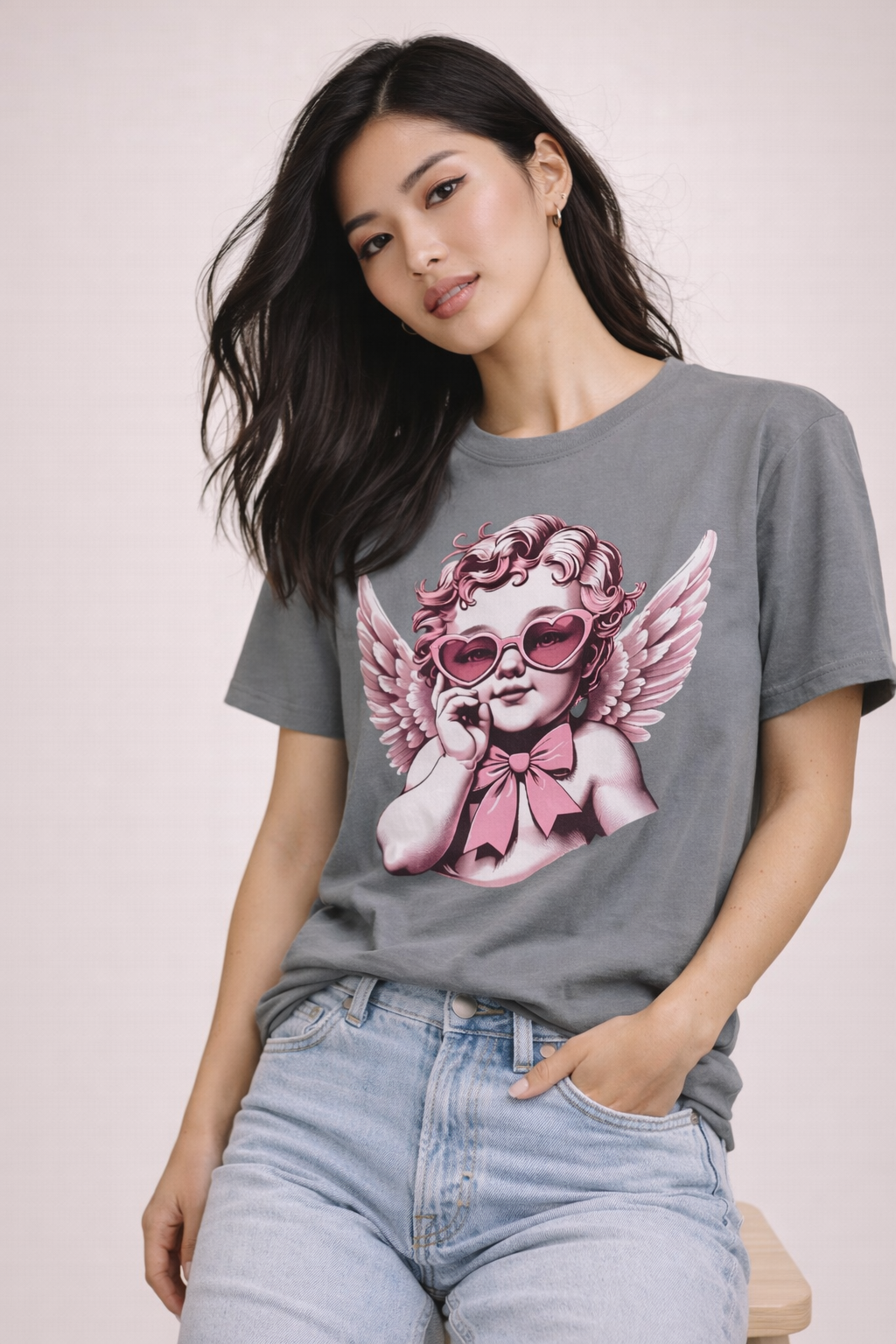 Cherub Heart Sunglasses T-Shirt | Cute Cupid Valentine Tee