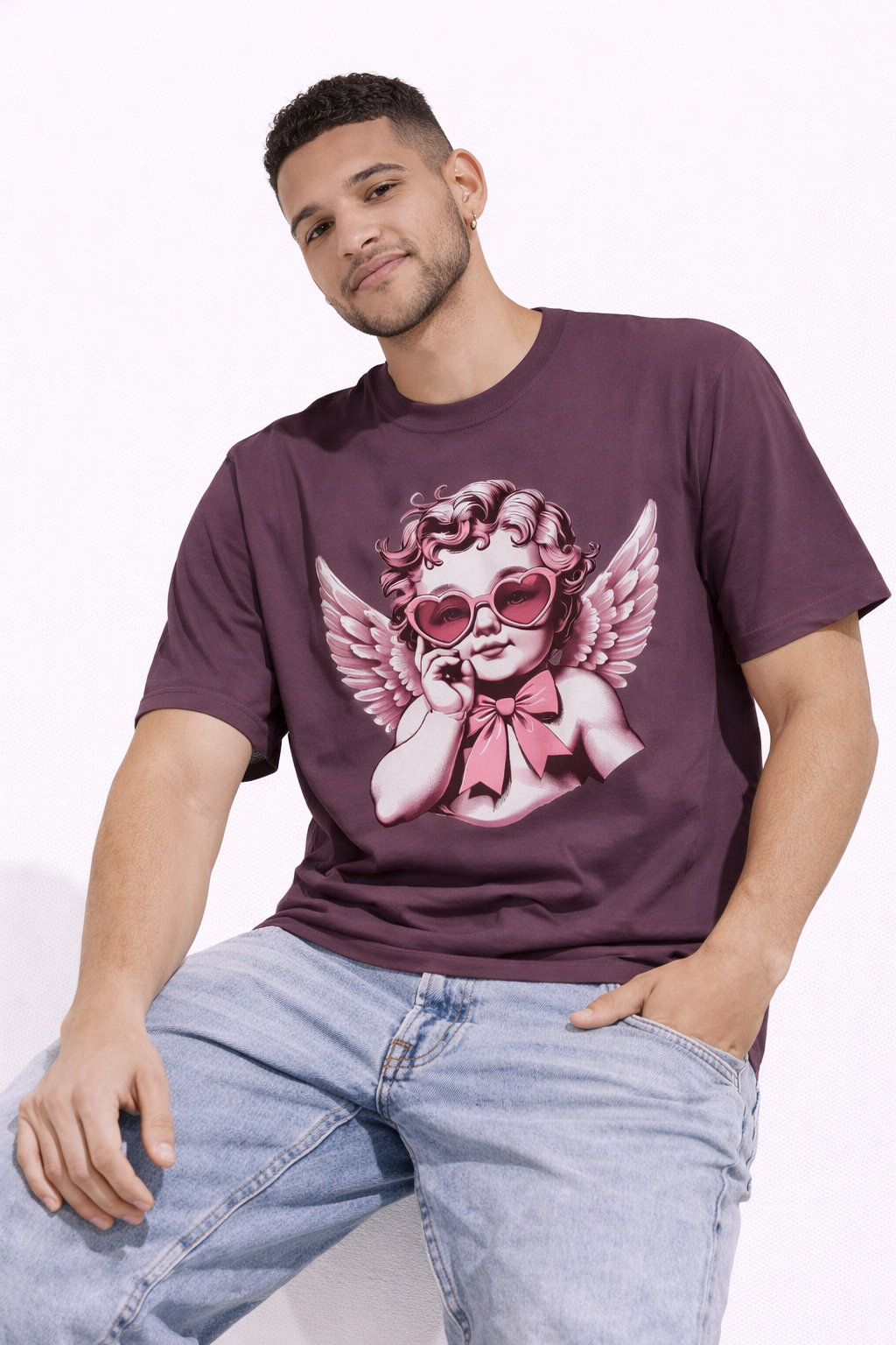 Cherub Heart Sunglasses T-Shirt | Cute Cupid Valentine Tee