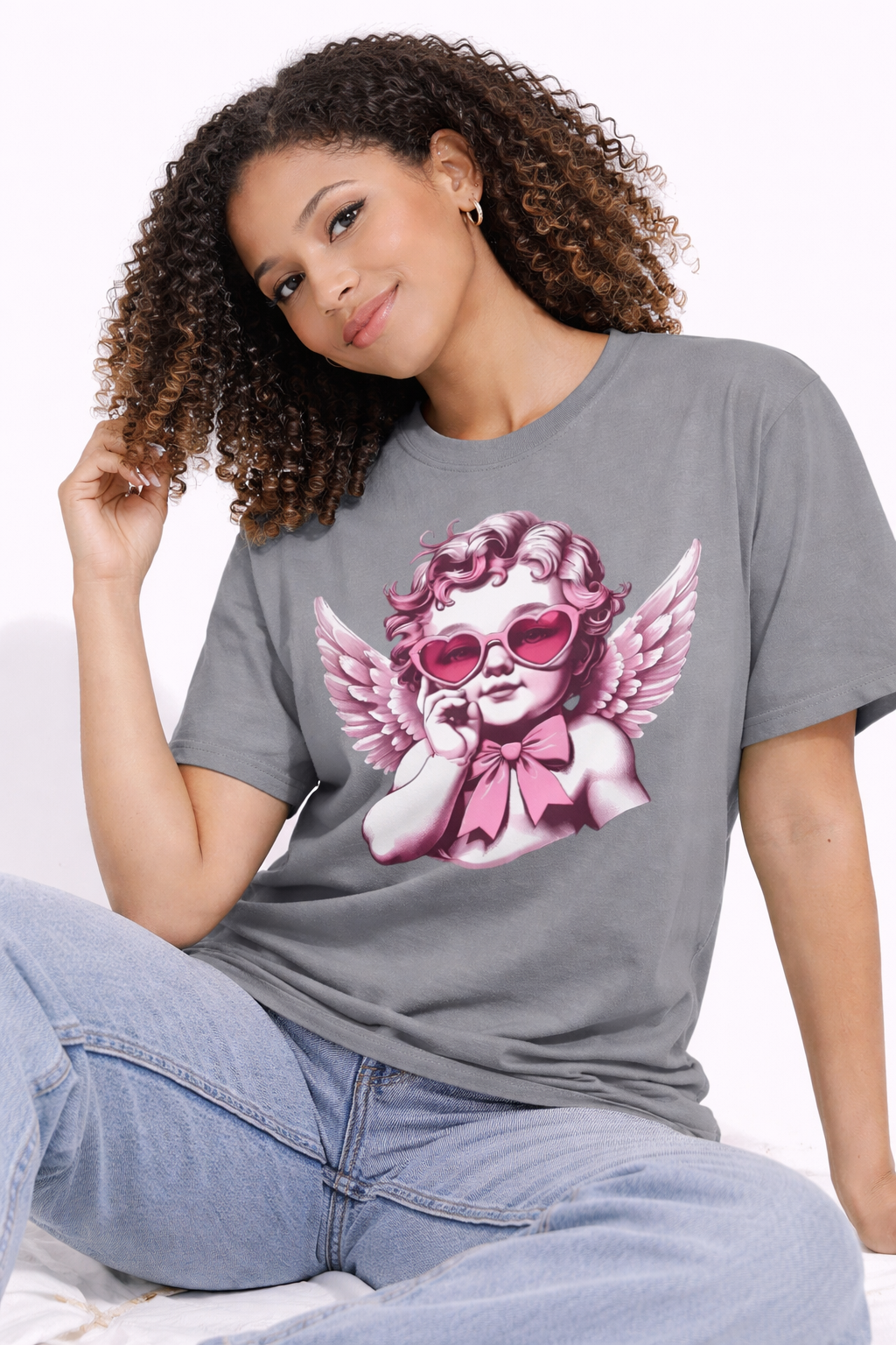 Cherub Heart Sunglasses T-Shirt | Cute Cupid Valentine Tee
