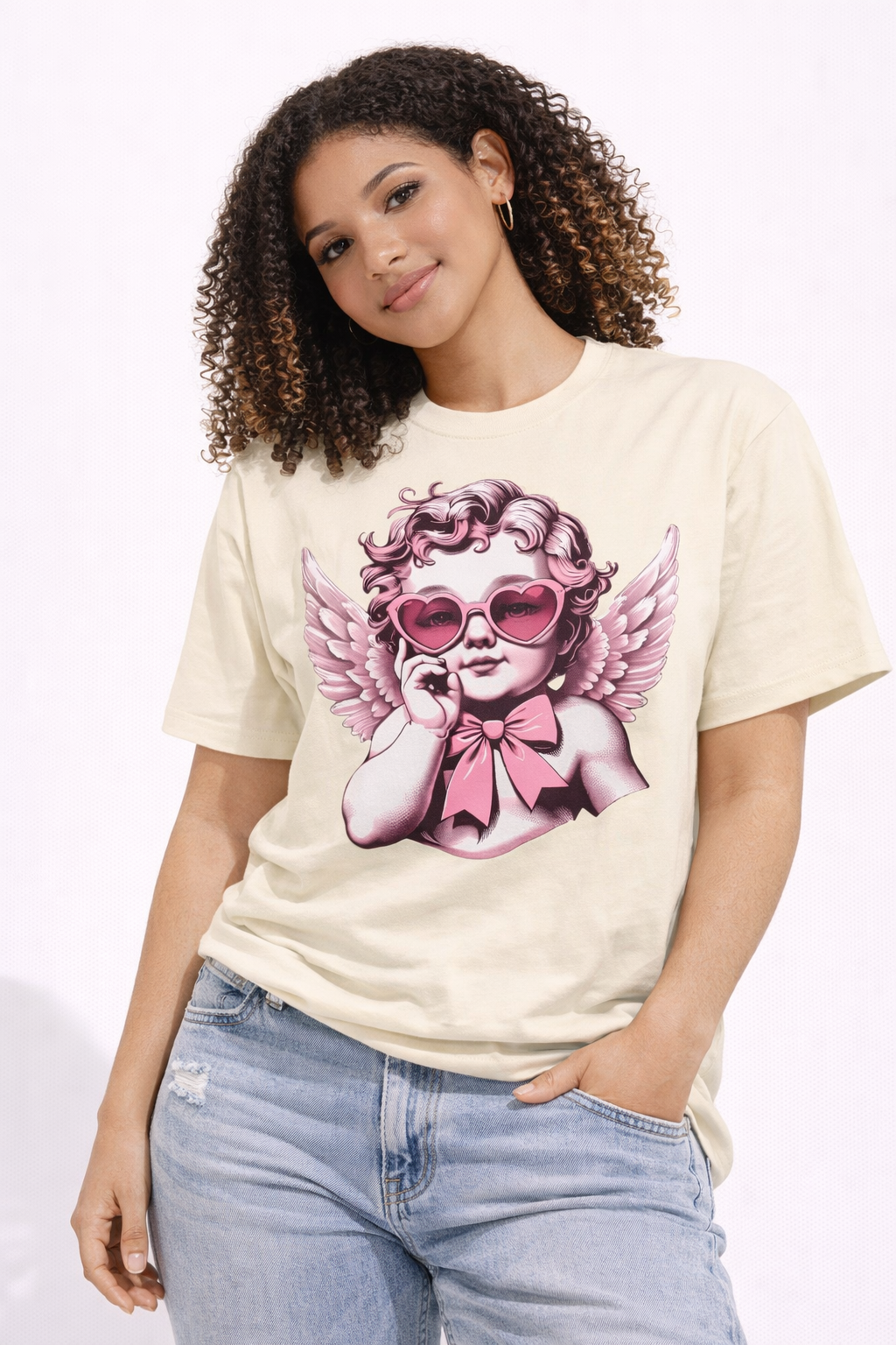 Cherub Heart Sunglasses T-Shirt | Cute Cupid Valentine Tee