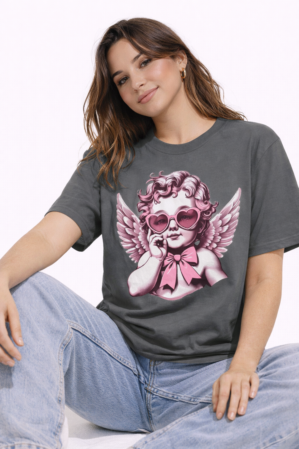 Cherub Heart Sunglasses T-Shirt | Cute Cupid Valentine Tee
