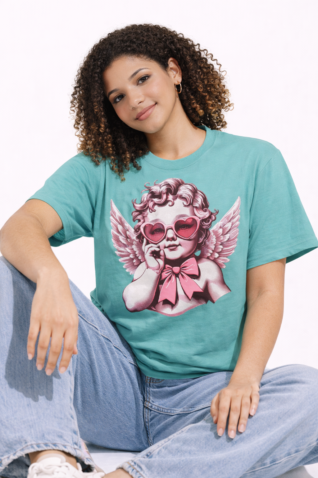 Cherub Heart Sunglasses T-Shirt | Cute Cupid Valentine Tee