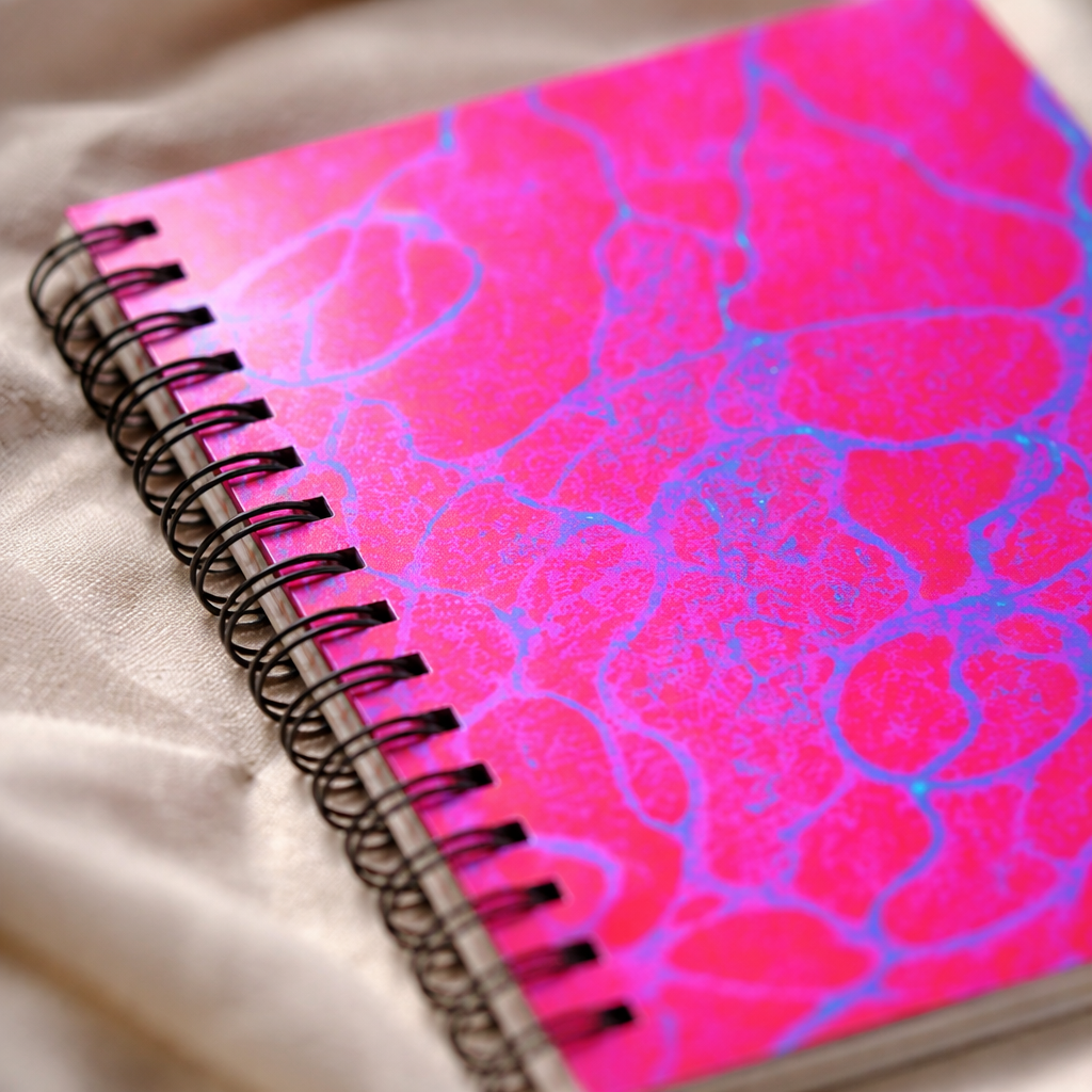 Hot Pink Abstract Spiral Notebook | Bold Aesthetic Journal