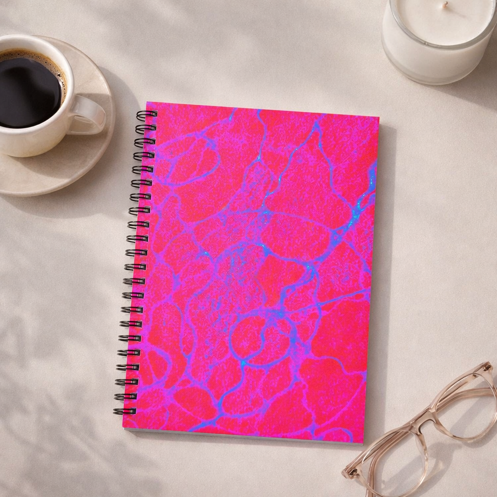 Hot Pink Abstract Spiral Notebook | Bold Aesthetic Journal