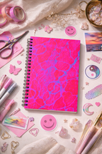 Hot Pink Abstract Spiral Notebook | Bold Aesthetic Journal