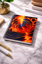 Fiery Spiral Notebook | Flame Abstract Aesthetic Journal