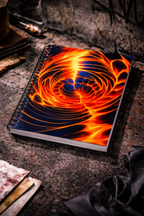 Fiery Spiral Notebook | Flame Abstract Aesthetic Journal