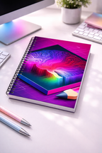 Neon Brain Notebook | AI Abstract Aesthetic Spiral Journal