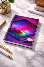 Neon Brain Notebook | AI Abstract Aesthetic Spiral Journal