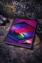 Neon Brain Notebook | AI Abstract Aesthetic Spiral Journal
