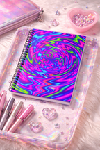 Neon Spiral Abstract Notebook | Psychedelic Aesthetic Journal