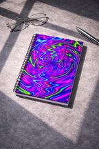 Neon Spiral Abstract Notebook | Psychedelic Aesthetic Journal