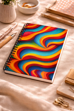 Retro Color Wave Notebook | Vintage Aesthetic Spiral Journal