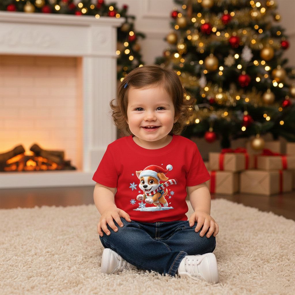 Cute Christmas Dog Shirt for Kids