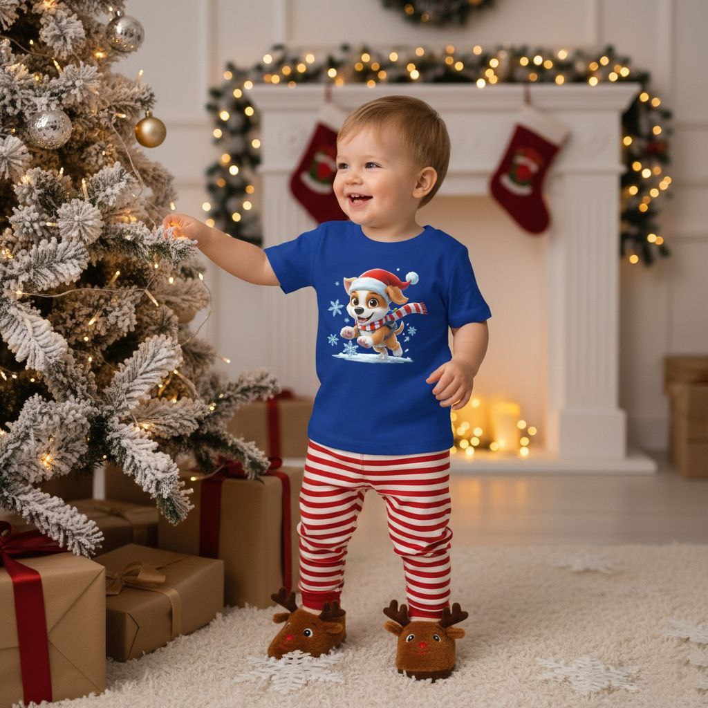 Cute Christmas Dog Shirt for Kids