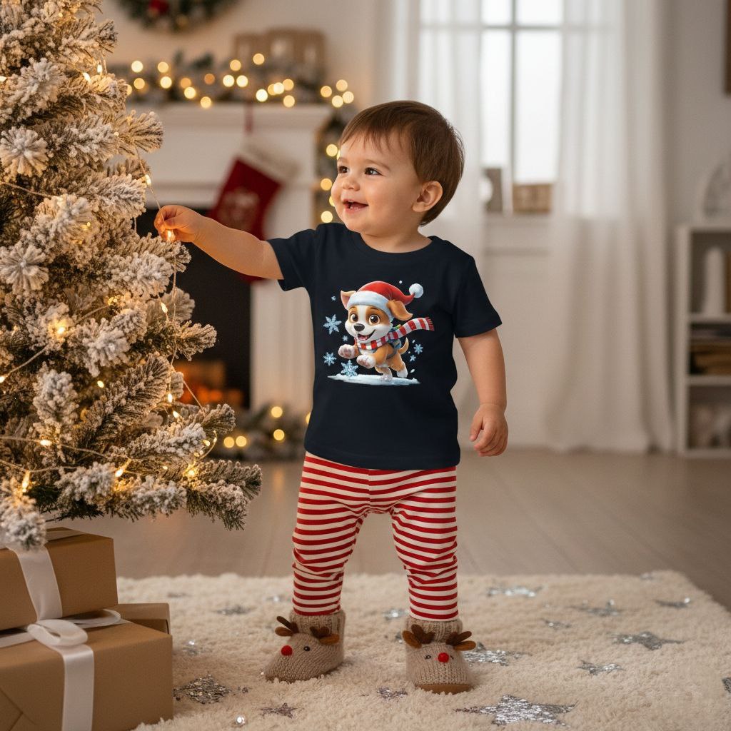 Cute Christmas Dog Shirt for Kids