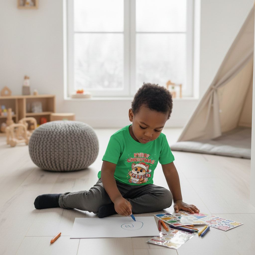 Christmas Squirrel Kids T-Shirt | Cute Woodland Animal Holiday Tee for Toddlers