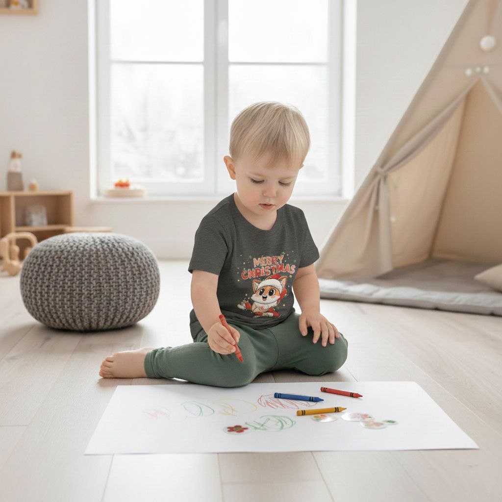 Christmas Squirrel Kids T-Shirt | Cute Woodland Animal Holiday Tee for Toddlers