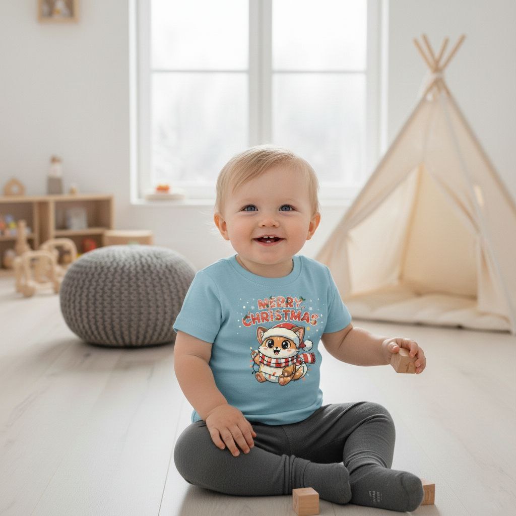 Christmas Squirrel Kids T-Shirt | Cute Woodland Animal Holiday Tee for Toddlers