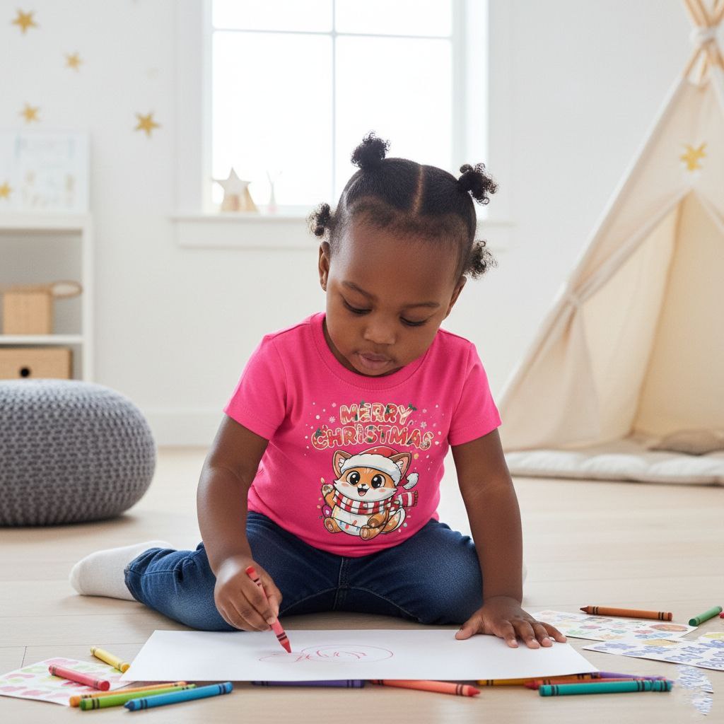 Christmas Squirrel Kids T-Shirt | Cute Woodland Animal Holiday Tee for Toddlers