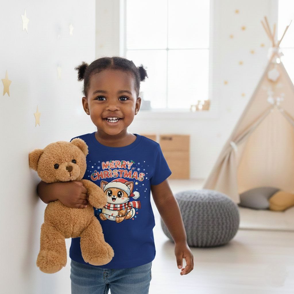 Christmas Squirrel Kids T-Shirt | Cute Woodland Animal Holiday Tee for Toddlers
