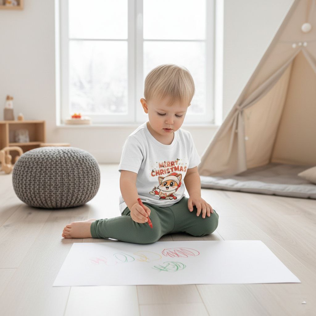 Christmas Squirrel Kids T-Shirt | Cute Woodland Animal Holiday Tee for Toddlers