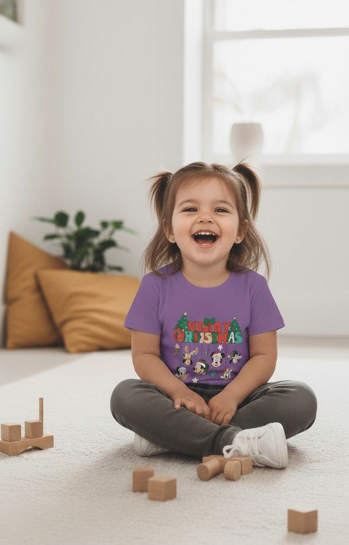 Christmas Woodland Animals Kids T-Shirt | Cute Holiday Tee for Toddlers