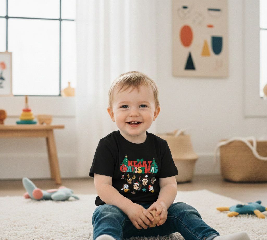 Christmas Woodland Animals Kids T-Shirt | Cute Holiday Tee for Toddlers