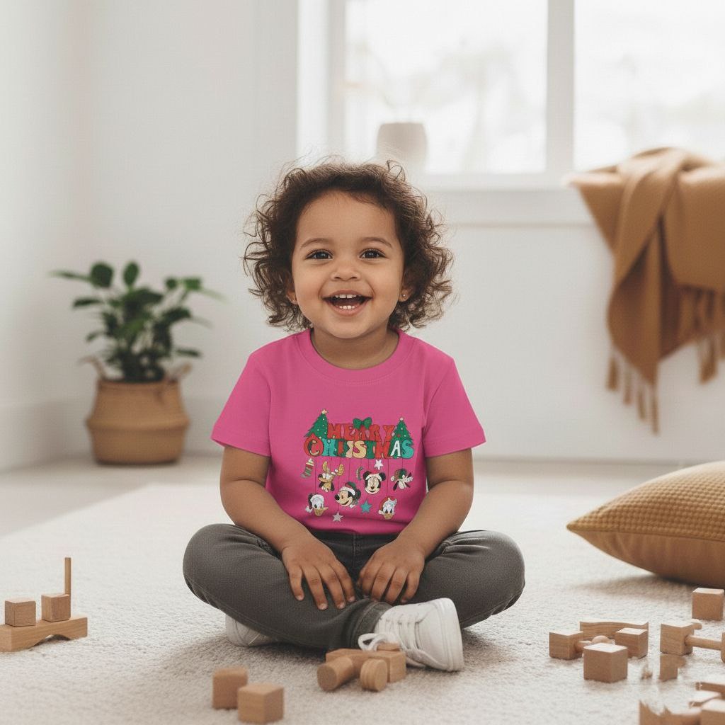 Christmas Woodland Animals Kids T-Shirt | Cute Holiday Tee for Toddlers