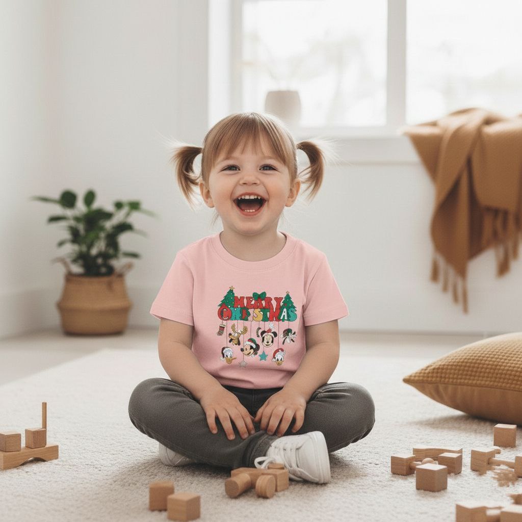 Christmas Woodland Animals Kids T-Shirt | Cute Holiday Tee for Toddlers