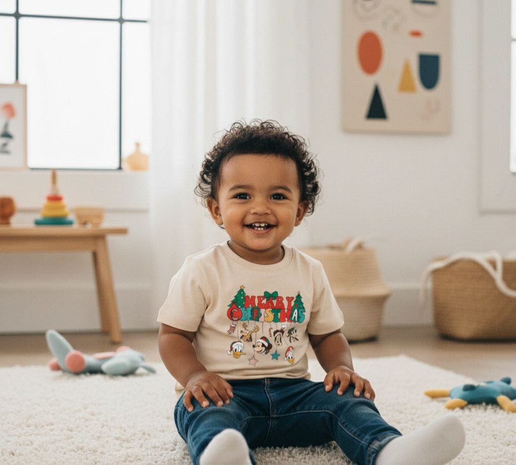 Christmas Woodland Animals Kids T-Shirt | Cute Holiday Tee for Toddlers