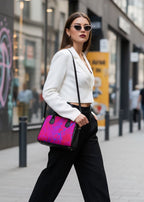 Hot Pink Psychedelic Handbag | Bold Statement Shoulder Bag