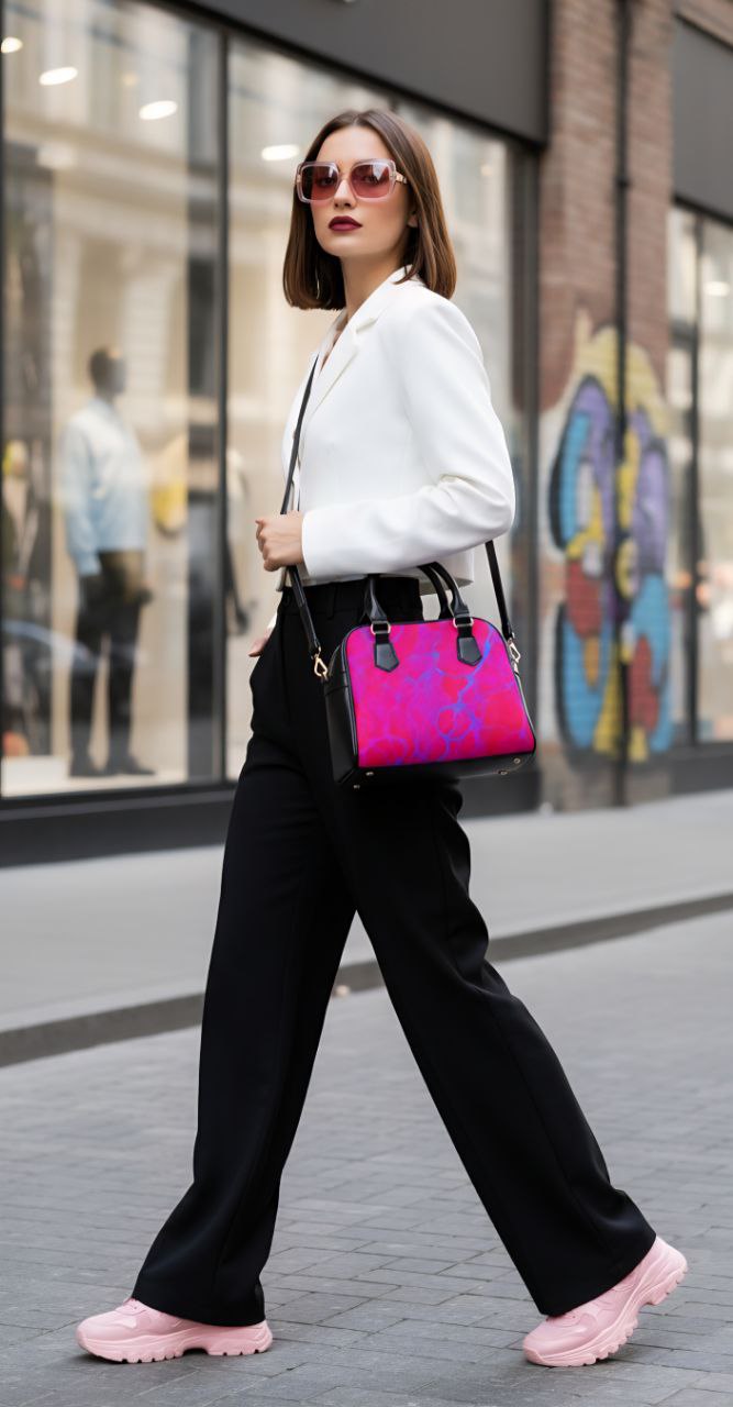 Hot Pink Psychedelic Handbag | Bold Statement Shoulder Bag