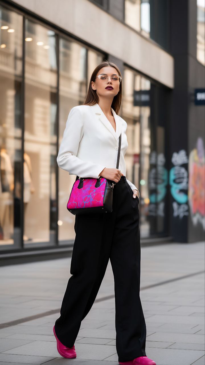 Hot Pink Psychedelic Handbag | Bold Statement Shoulder Bag